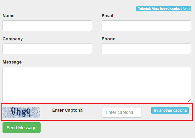 Ajax based contact form