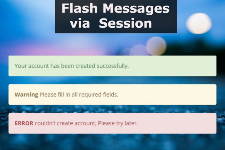 flash messages via session