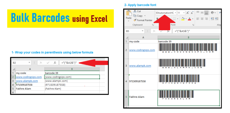 excel bulk barcode generation